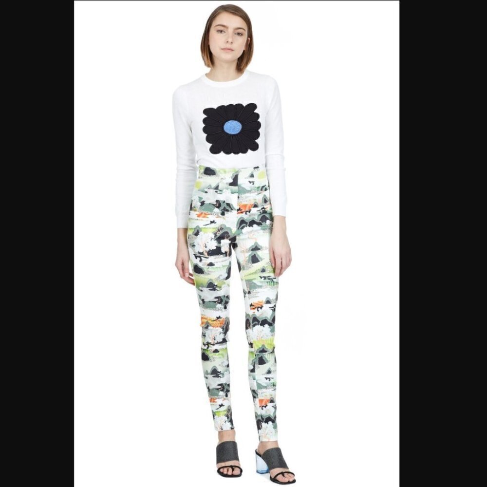 Opening Ceremony 5 Elements Colorful Print Neoprene High Rise Skinny Trousers 2 - Picture 6 of 14